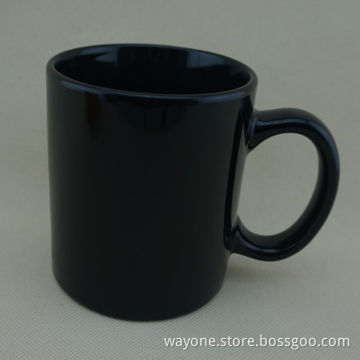 Standard 11oz Mug with Black Color Glaze, Various Colors Available, Made of Stoneware